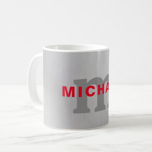 Mug Premier monogramme professionnel uni ajouter votre (Devant gauche)