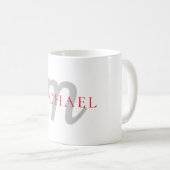 Mug Premier monogramme professionnel uni ajouter votre (Devant droit)