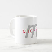 Mug Premier monogramme professionnel uni ajouter votre (Devant gauche)
