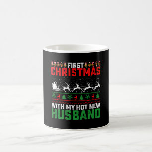 Mug Premier Noël avec mon nouveau mari chaud laid