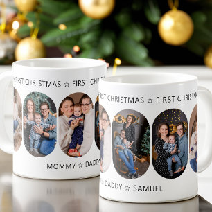 Mug Premier Noël de Bébé 6 Lozenge Arrondi Photo