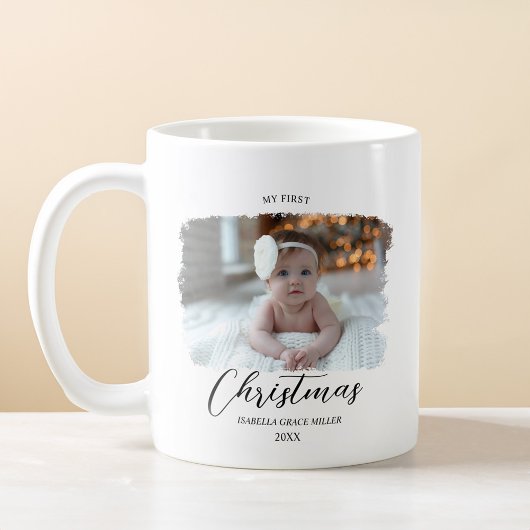 Mug Premier Noël du bébé Élégant minimal moderne