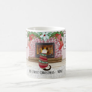 Mug Premier Noël du chat personnalisé