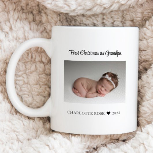 Mug Premier Noël en grand-père Nouveau bébé photo