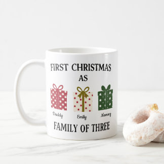 Mug Premier Noël en tant que famille de trois cadeaux