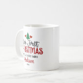 Mug Premier Noël en tant que M. et Mme Personnalisé (Devant gauche)