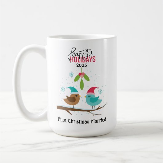 Mug Premier Noël Inséparables mariés (Gauche)