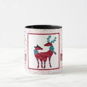Mug Premier Noël Nordic Snowflakes Reindeer Couple (Centre)
