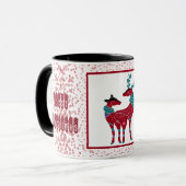 Mug Premier Noël Nordic Snowflakes Reindeer Couple (Devant gauche)