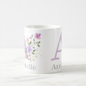 Mug Premier nom initial plus Annabelle avec fleurs (Centre)