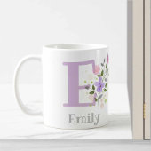 Mug Premier nom initial Plus Emily avec Fleurs