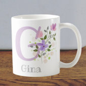 Mug Premier nom initial plus Gina avec fleurs