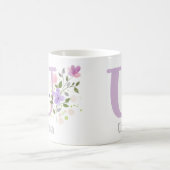 Mug Premier prénom Initial Plus avec Fleurs (Centre)