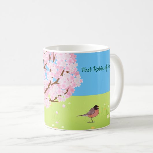 Mug Premier Robin du Printemps (Devant droit)