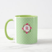 Mug Premier rose rose rouge blanc Pois Petunia (Gauche)