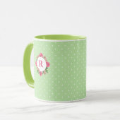 Mug Premier rose rose rouge blanc Pois Petunia (Devant gauche)