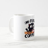 Mug Première aventure de café noir (Devant gauche)