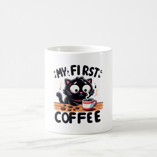 Mug Première aventure de café noir (Centre)