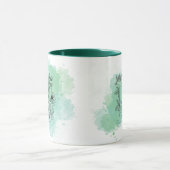 Mug Première B Aquarelle Monogramme Vert Botanique (Centre)