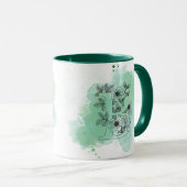 Mug Première B Aquarelle Monogramme Vert Botanique (Devant droit)