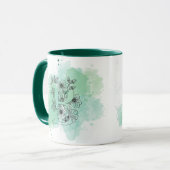 Mug Première B Aquarelle Monogramme Vert Botanique (Devant gauche)