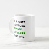 Mug première classe privée, génial (Devant gauche)