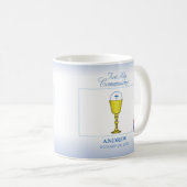 Mug Première communion de garçon, calice avec hostie e (Devant droit)