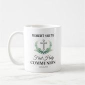 Mug Première communion de la feuille verte (Gauche)