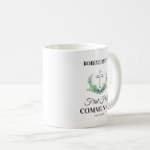 Mug Première communion feuille verte (Devant droit)