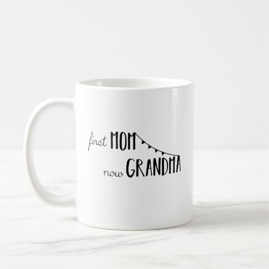 Mug Première de maman grand-maman maintenant - famille (Gauche)