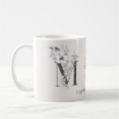 Mug Première Fête des mères Lettres botaniques rose pâ (Gauche)