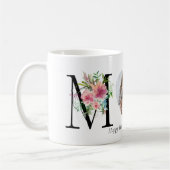 Mug Première Fête des Mères Rose Black Floral Lettres  (Gauche)
