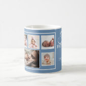 Mug Première Fête des pères 7 Photo Collage bleu (Centre)