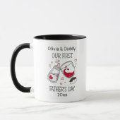 Mug Première Fête des pères Bébé Fille Amusante Bravo (Gauche)