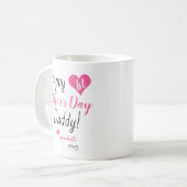 Mug Première Fête des pères Coeur rose Bébé Fille Fill (Devant gauche)
