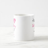 Mug Première Fête des pères Coeur rose Bébé Fille Fill (Centre)