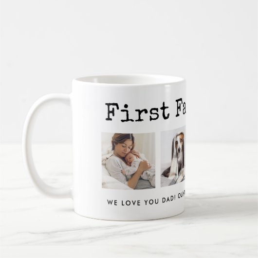 Mug Première Fête des pères | Grille photo sur texte d (Gauche)