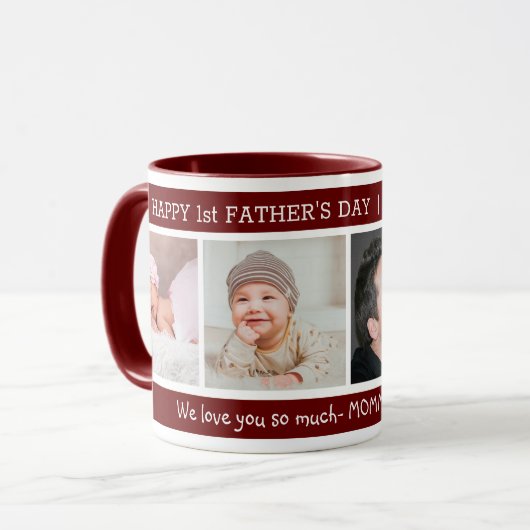 Mug Première Fête des pères Meilleur papa Ever 4 Photo (Devant gauche)