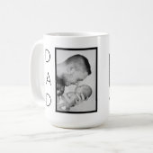 Mug Première Fête des pères photo noir et blanc (Devant gauche)