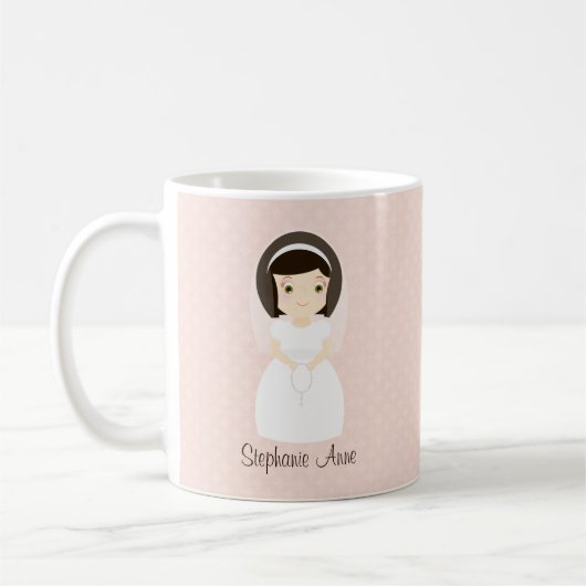 Mug Première fille de brune de sainte communion (Gauche)