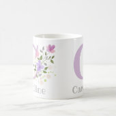 Mug Première initiale plus le nom Caroline avec des fl (Centre)