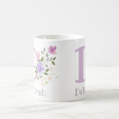 Mug Première initiale plus le nom Deborah avec des fle (Centre)