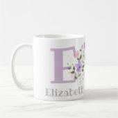 Mug Première initiale plus le nom Elizabeth avec des f (Gauche)