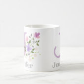 Mug Première initiale plus le nom Jennifer avec des fl (Centre)