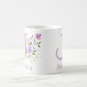 Mug Première initiale plus le nom Jessica avec des fle (Centre)