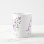 Mug Première initiale plus nom Arabella Floral (Centre)
