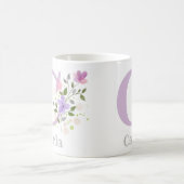 Mug Première initiale plus nom Carla avec des fleurs (Centre)
