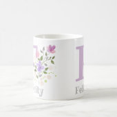 Mug Première initiale plus nom Felicity avec fleurs (Centre)