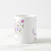Mug Première initiale plus nom Janice avec des fleurs (Centre)