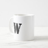 Mug Première lettre | Teal Monogram Modern Stylish Coo (Devant gauche)